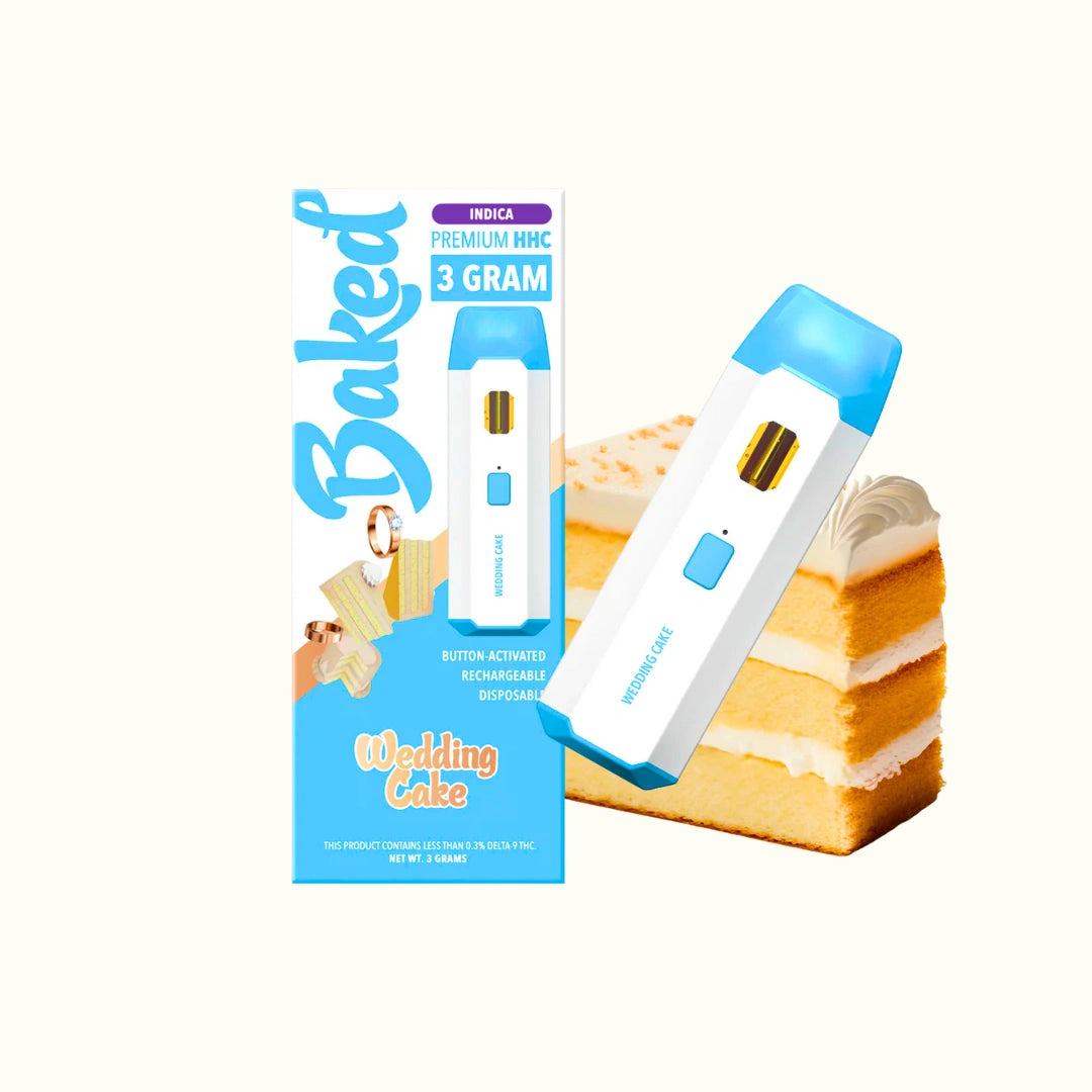 Baked Pluma de Wax Desechable HHC 3g Wax Pen wedding cake indica