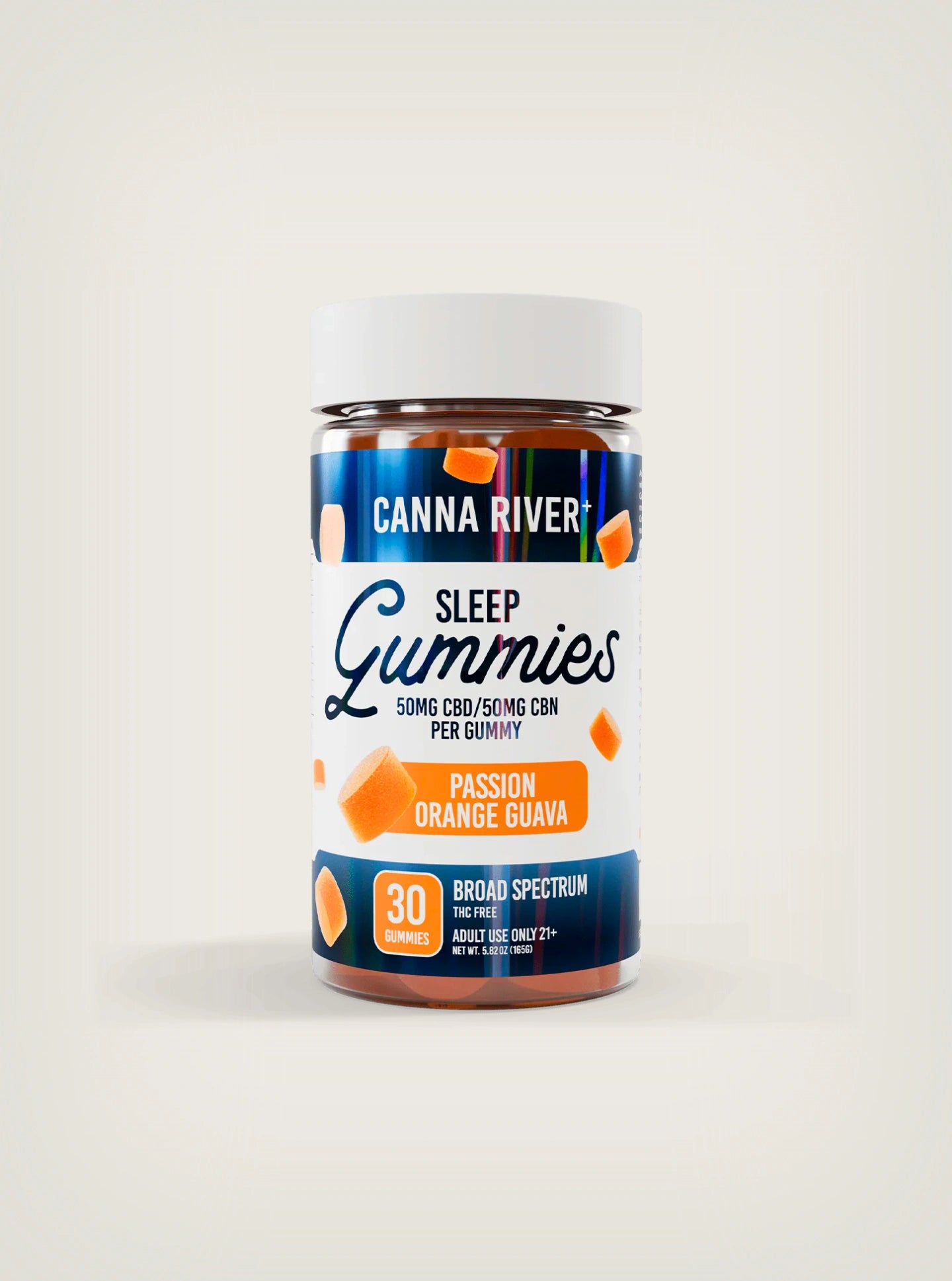 Canna River Sleep Gummies con CBD + CBN Broad Spectrum Passion Orange Guava