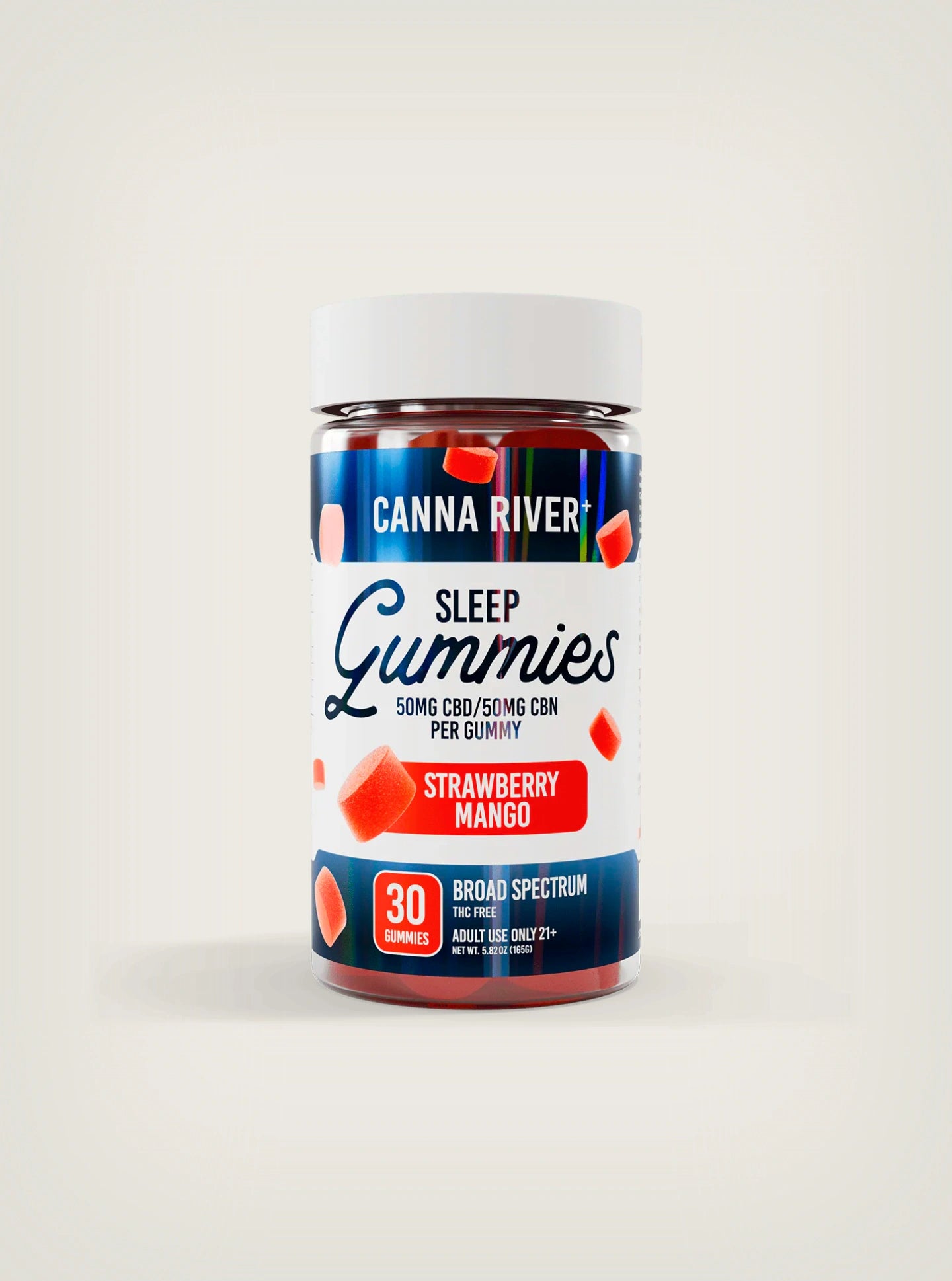 Canna River Sleep Gummies con CBD + CBN Broad Spectrum Strawberry Mango