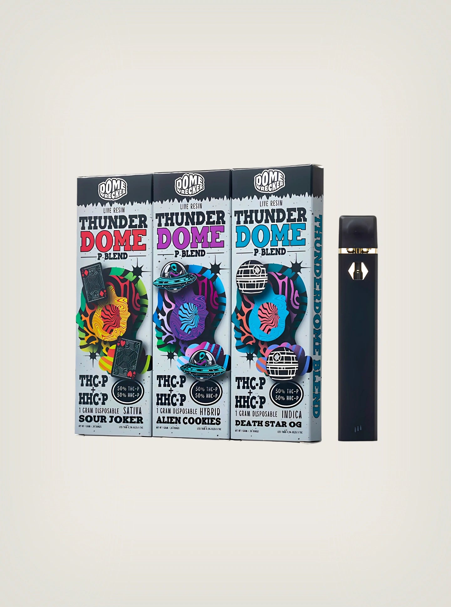 Plumas de wax desechable Dome Wrecker de THCP y HHCP de 1 gramo