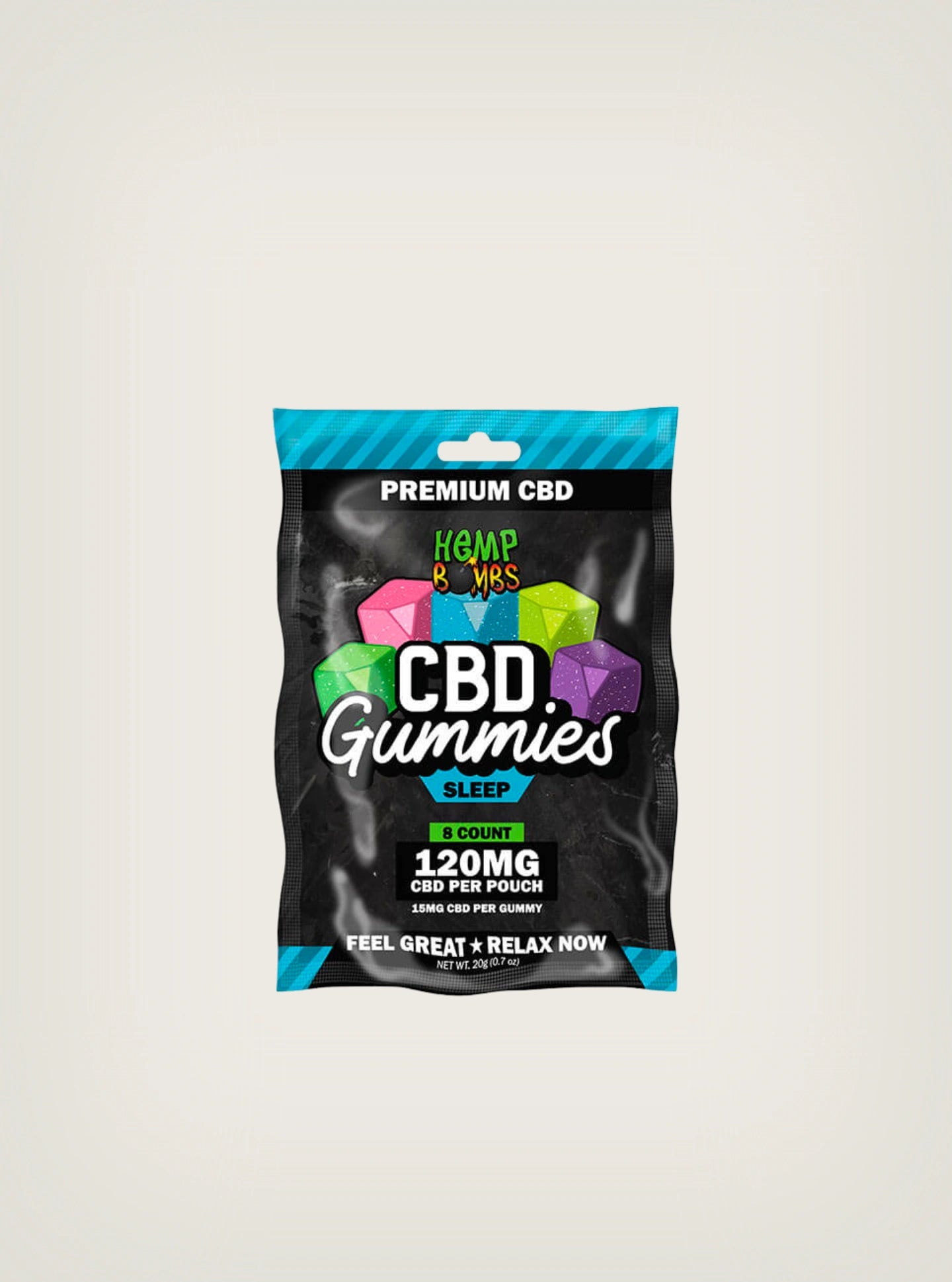 Hemp Bombs Gomitas Para Dormir de CBD + Melatonina con cannabidiol 120mg 8 piezas