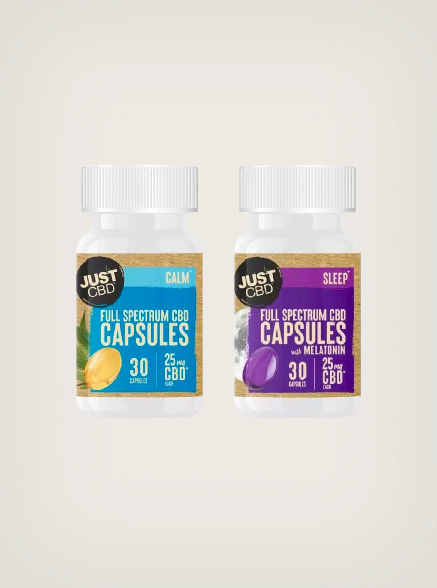 Just CBD Pastillas de CBD Full Spectrum 30 capsulas 25mg de CBD por pieza Calm y Sleep