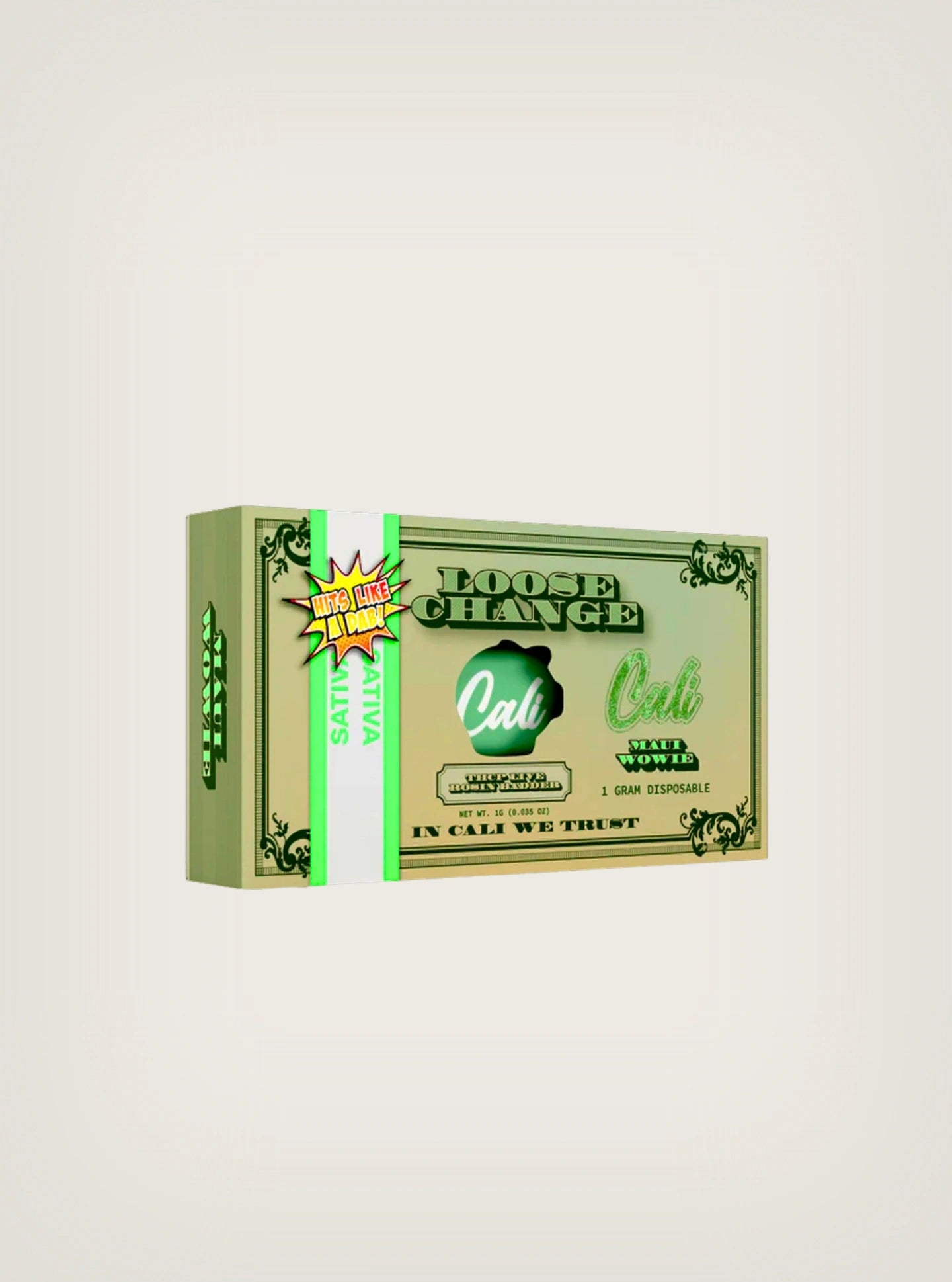 Cali Loose Change Pluma de wax desechable de thcp live rosin badder 1 gramo sabor Maui Wowie Sativa