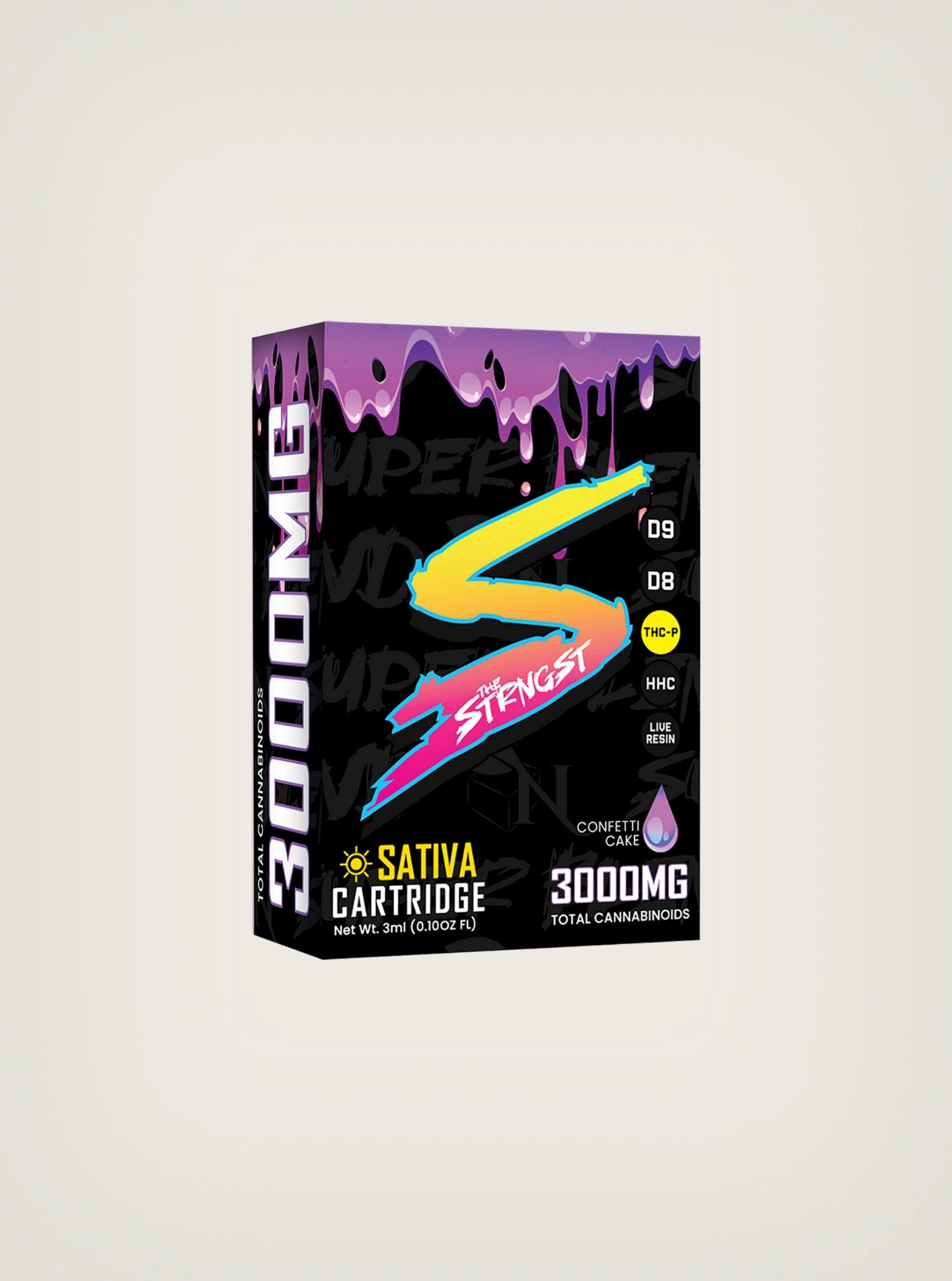 Cartucho de Wax Desechable The STRNGST Delta 9 + Delta 8 + HHC + THCP 3000mg confetti cake sativa