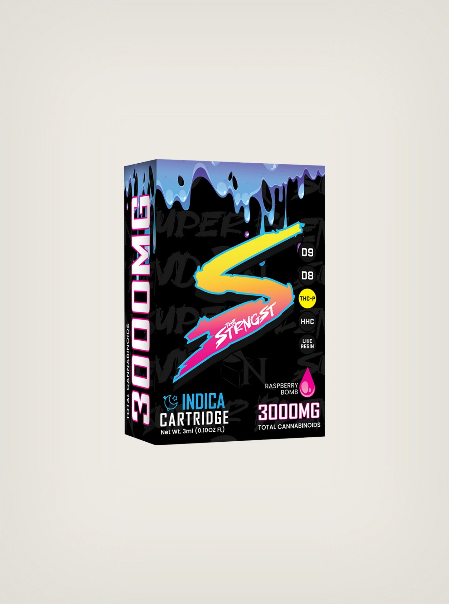 Cartucho de Wax Desechable The STRNGST Delta 9 + Delta 8 + HHC + THCP 3000mg raspberry bomb
