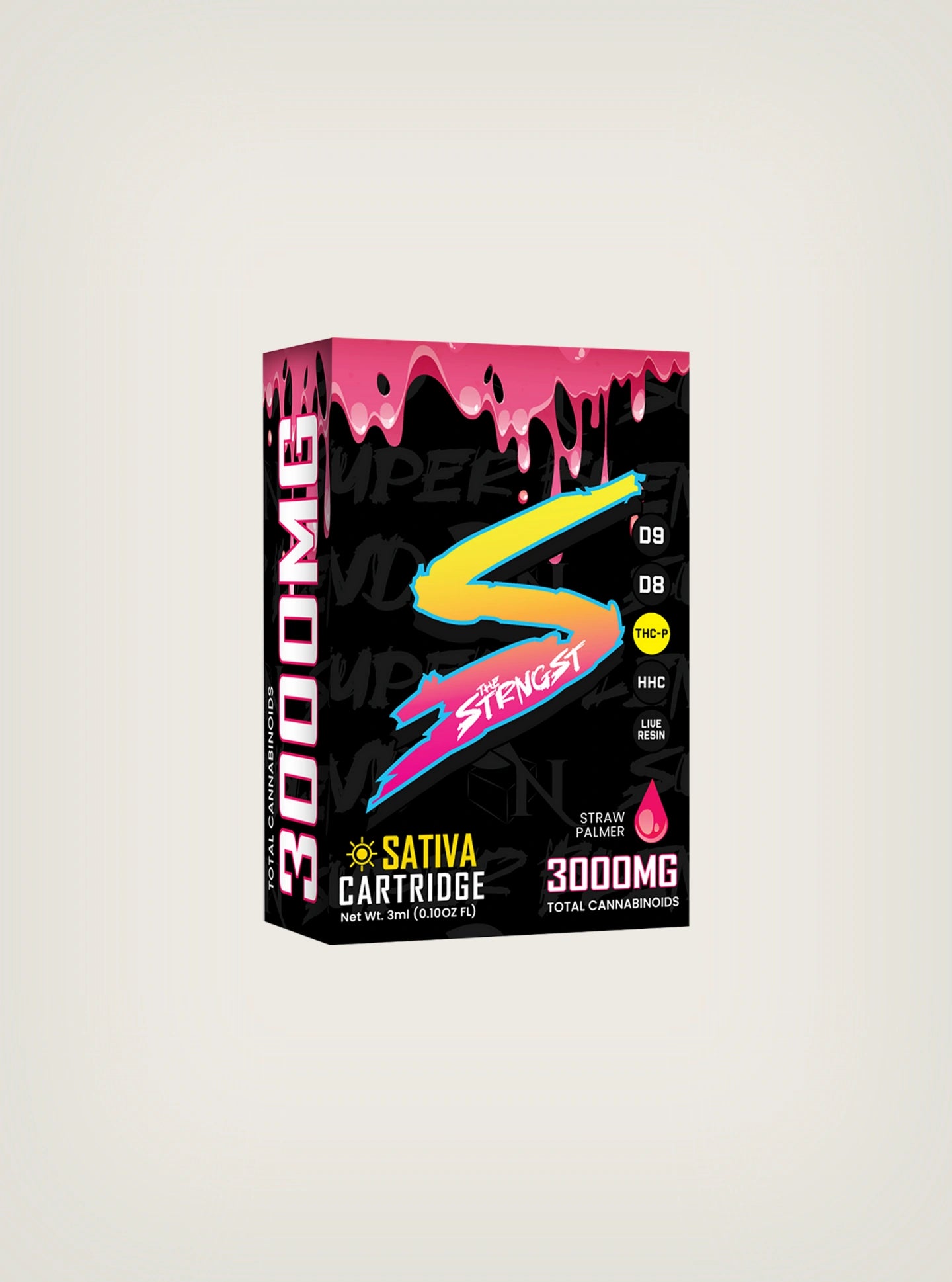 Cartucho de Wax Desechable The STRNGST Delta 9 + Delta 8 + HHC + THCP 3000mg straw palmer sativa