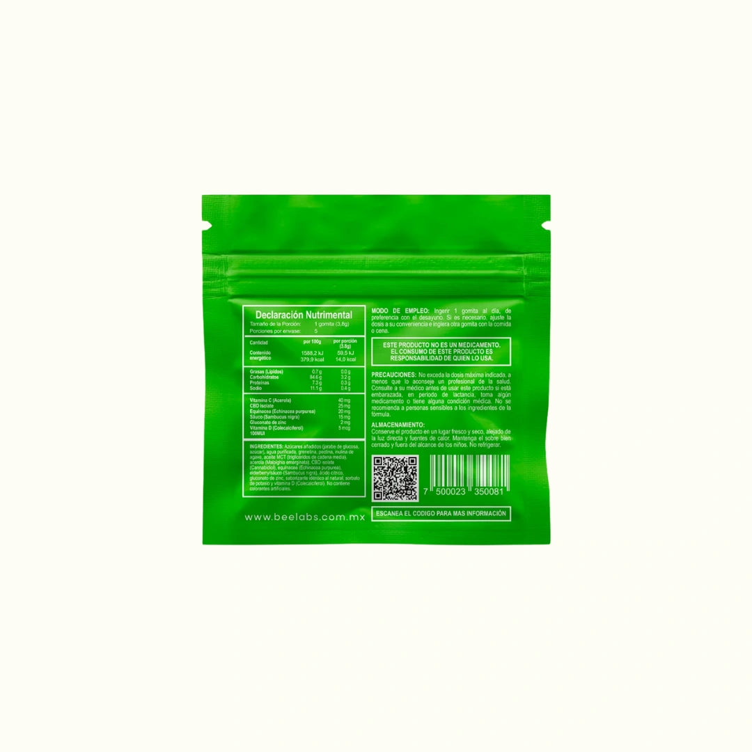 BeeLabs Gomitas para la ansiedad y estrés Prevent con CBD, Vitaminas C y D3, Zinc en Splift