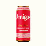 Amigos Bebida con Delta 9 THC 50mg/pza 474ml, Cannabis Soda sabor Strawberry