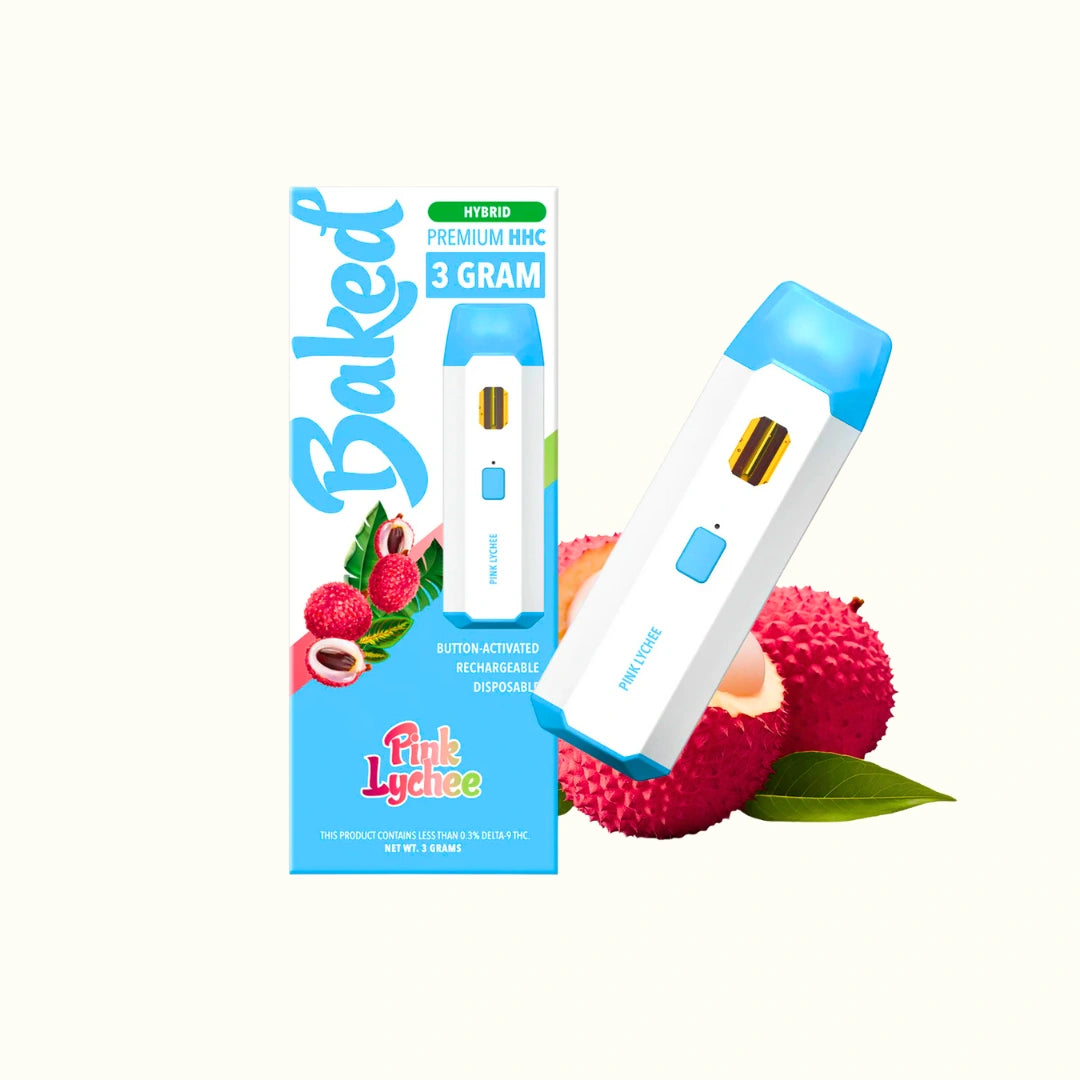 Baked Pluma de Wax Desechable HHC 3g Wax Pen pink lychee hybrid