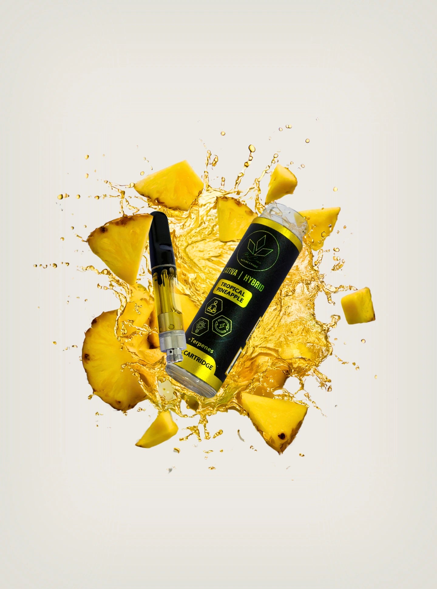Cartuchos Wax, Cartucho de Wax, Wax Cartuchos, Cartuchos de Wax Desechable Be Cana Tropical Pineapple Sativa