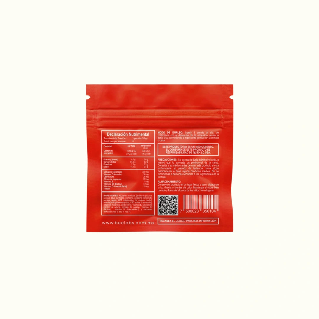 BeeLabs gomitas para las articulaciones con CBD Biotina, Vitamina B7, D3, C y E, con Colágeno en Splift