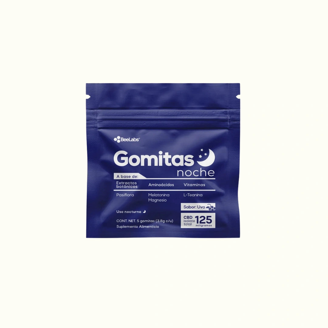 BeeLabs Gomitas para Dormir con CBD + Melatonina + L-Teanina + Magensio 5 Gomitas