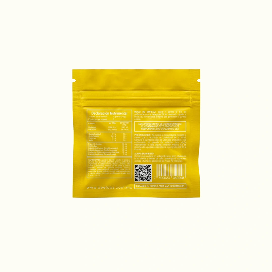 BeeLabs Gomitas para la ansiedad Active de CBD, Cordyceps, L-Tirosina, Ginseng y demás extractos botánicos en Splift