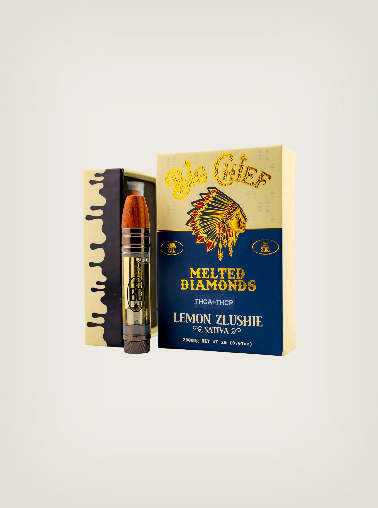 Compra Cartuchos Wax Big Chief Melted Diamonds con THCA y THCP 2g Lemon Zlushie Sativa