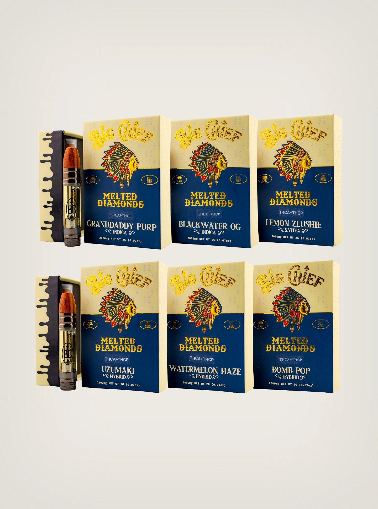 Compra Cartuchos Wax Big Chief Melted Diamonds con THCA y THCP 2g