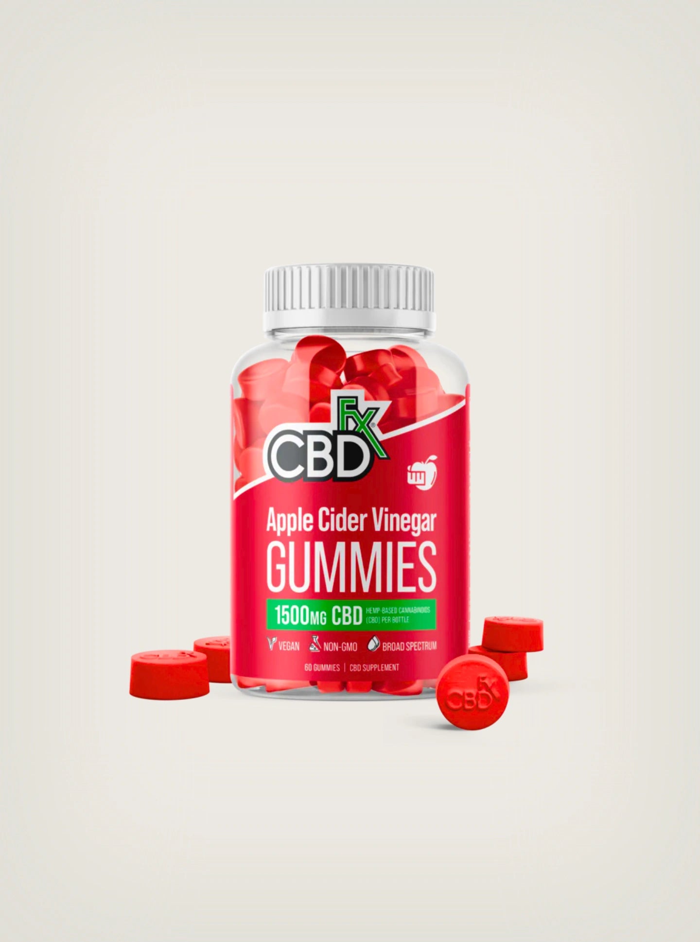 Gomitas de CBD con vinagre de manzana marca CBDFx con 1500mg de CBD