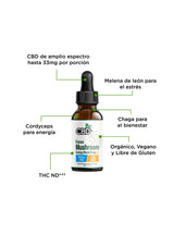 Tintura de Cannabis con CBD y Hongos adaptógenos marca CBDFx