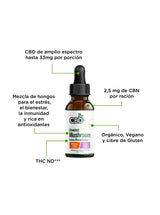 Compra la tintura de cannabis de CBD con hongos adaptógenos relajante de la marca CBDFx