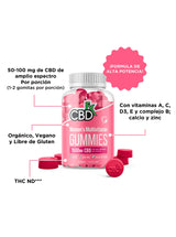 Gomitas de CBD para mujeres con Multavinicos marca CBDFx, cannabidiol Mexico.