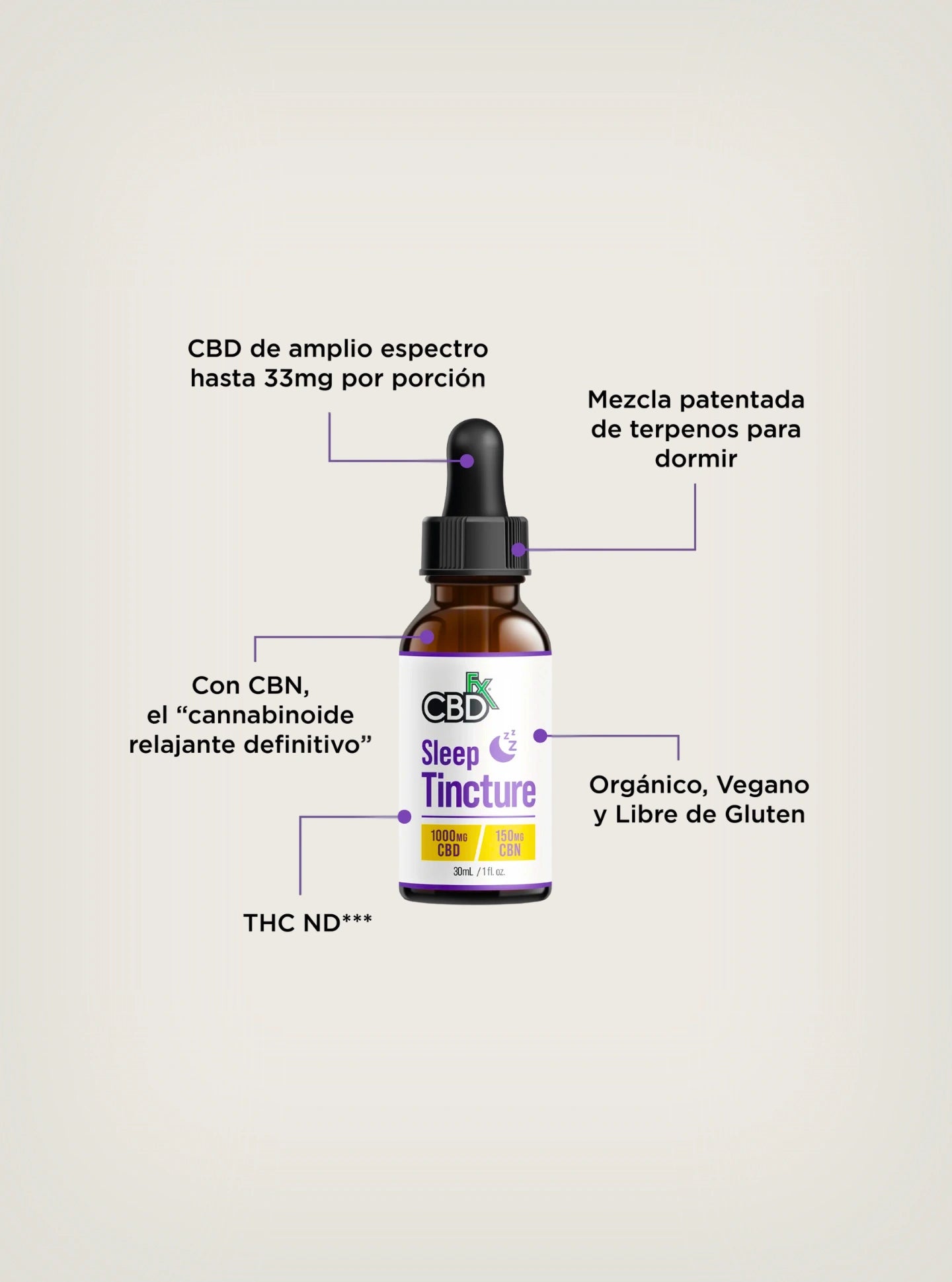CBDFx Tinturas para dormir, tinturas de CBD, tinturas con Melatonina, Sleep Tincture CBD + CBN