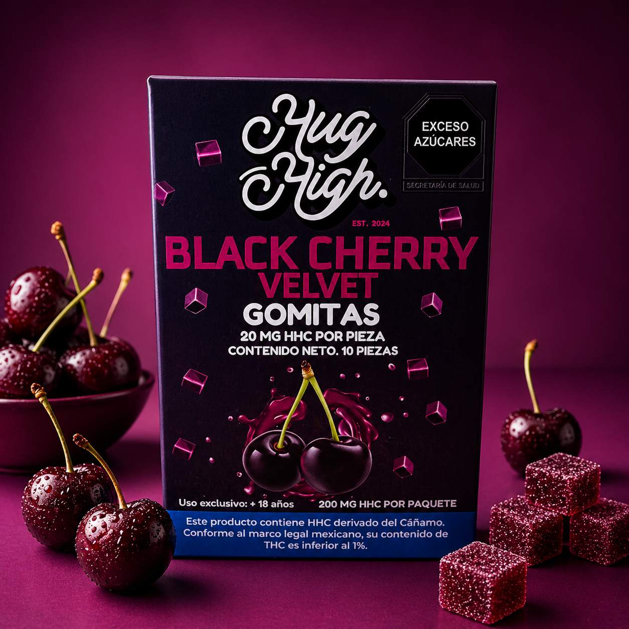 Hug High | Gomitas HHC 20mg/pza 10pzs | Black Cherry Velvet