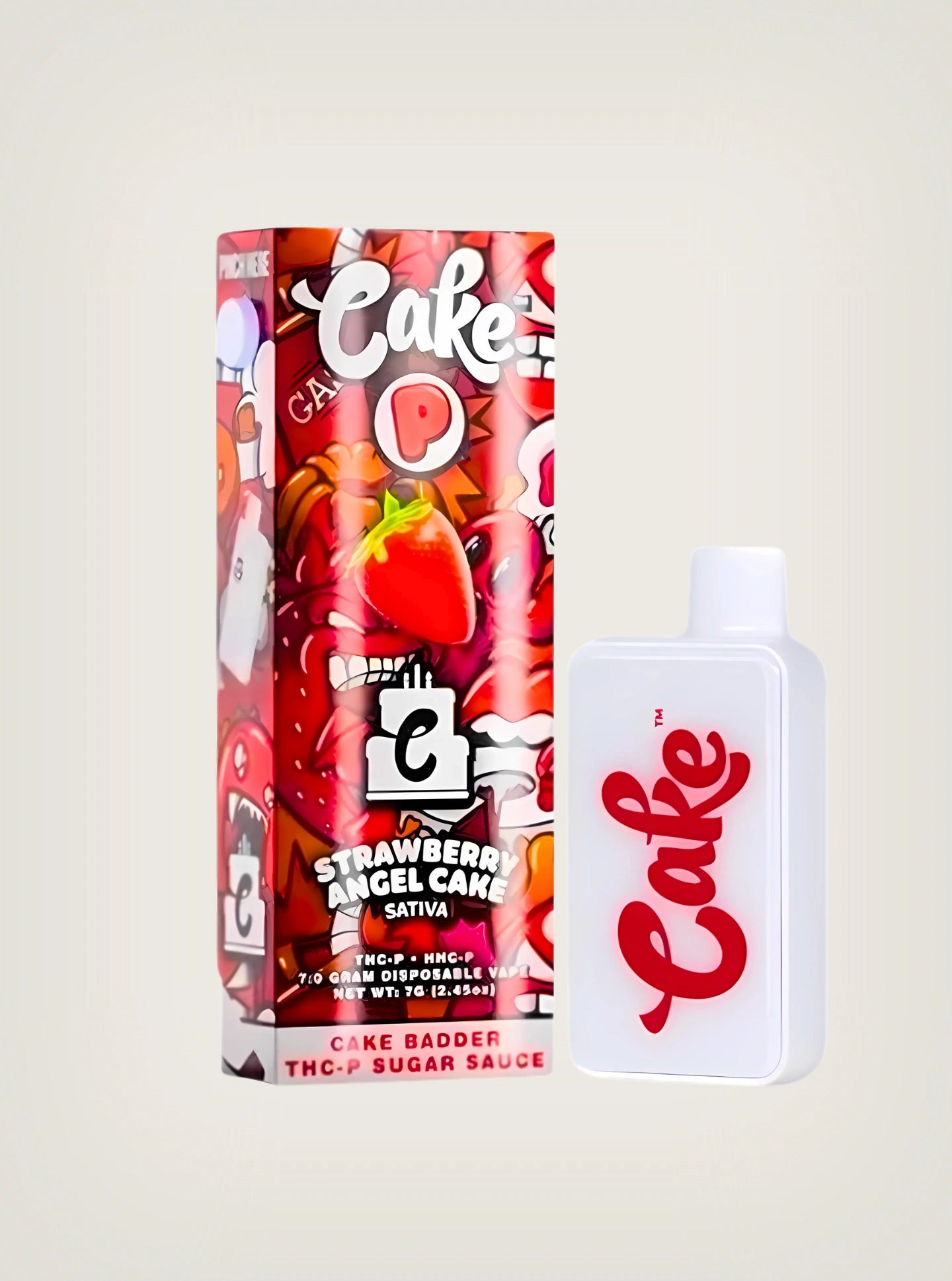 Pluma de Wax Cake, Cakes Wax de THCP + HHCP 7G Strawberry Angel Cake Sativa