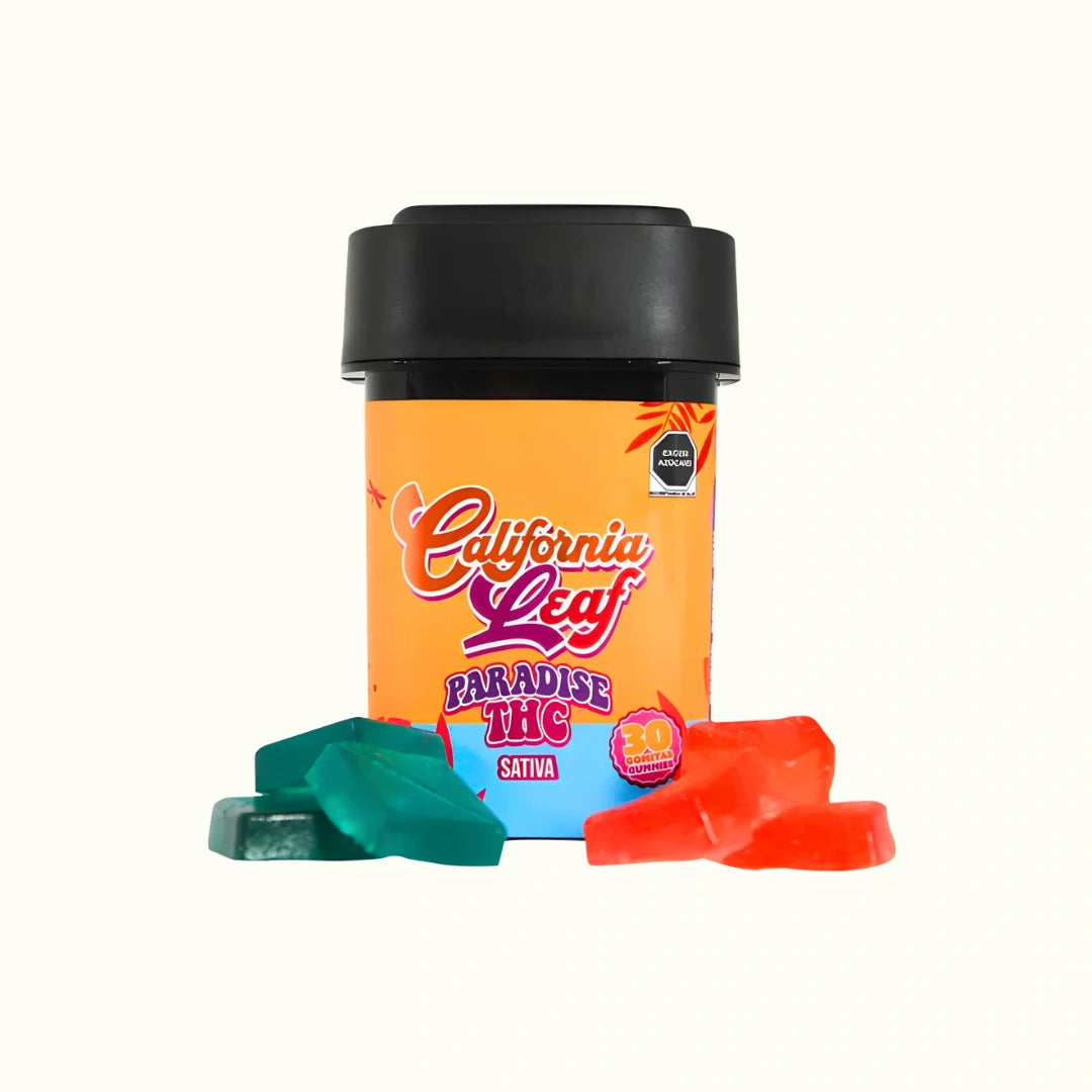 Gomitas Paradise con THC Delta 9 California Leaf 30 o 50mg de cannabis sativa 30 gomitas