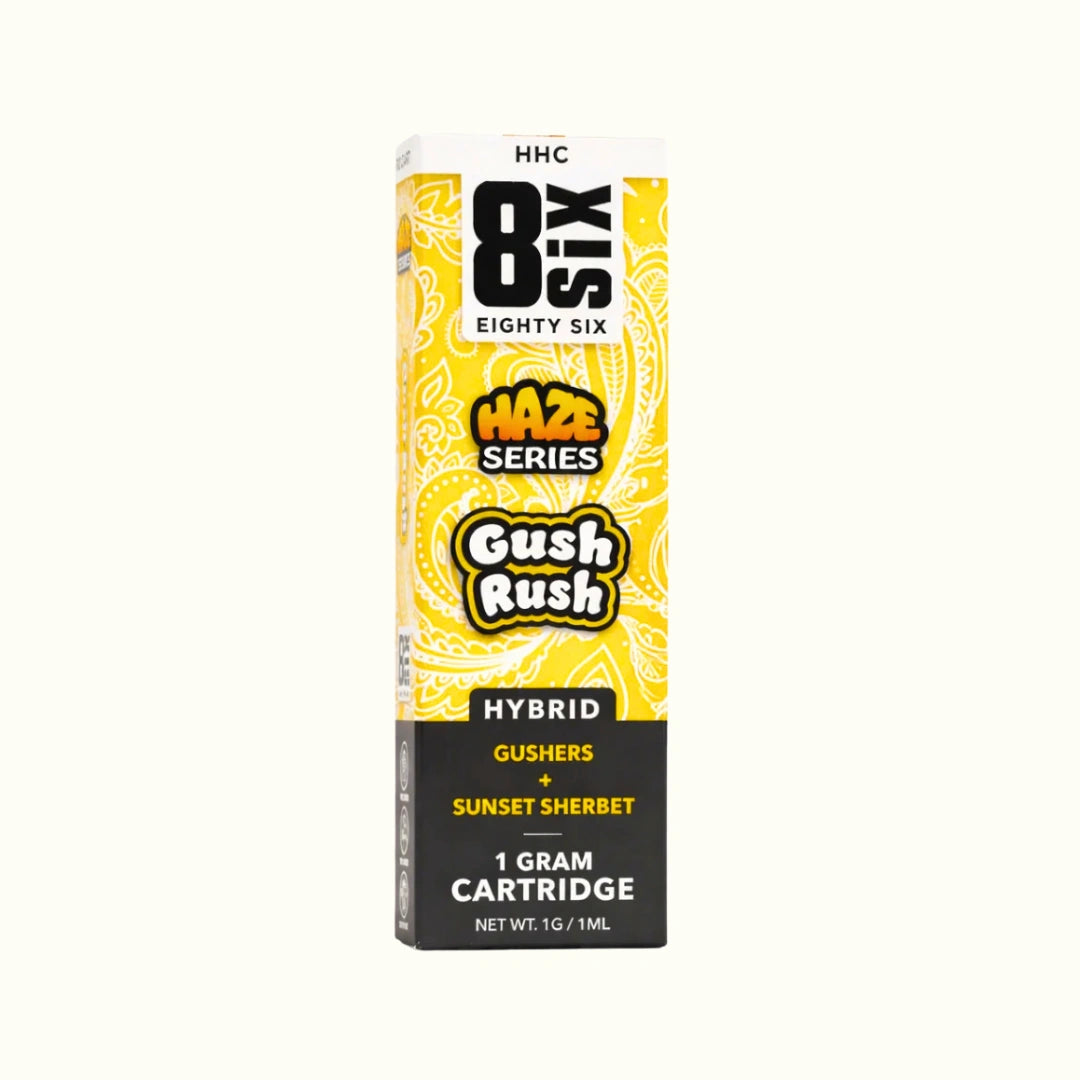 Compra el cartucho de wax desechable de HHC 1g Eighty Six sabor Gush Rush Hybrid