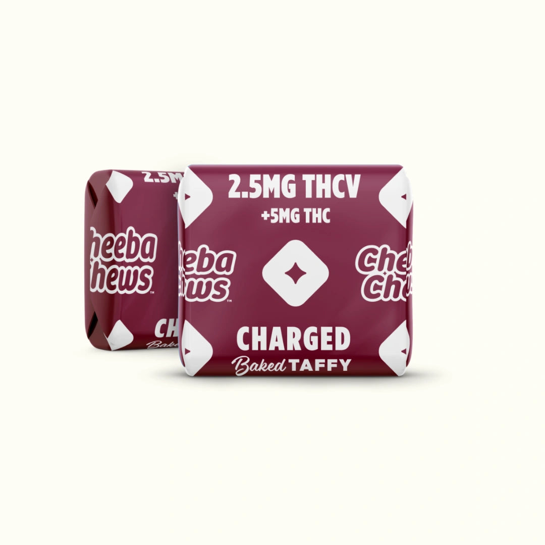 Cheeba Chews dulce con THC sabor Mocha Chocolate Taffy Charged con Delta 9 5mg/pza + THCV 2.5mg/pza + Cafeína 5g/pza 20pzs