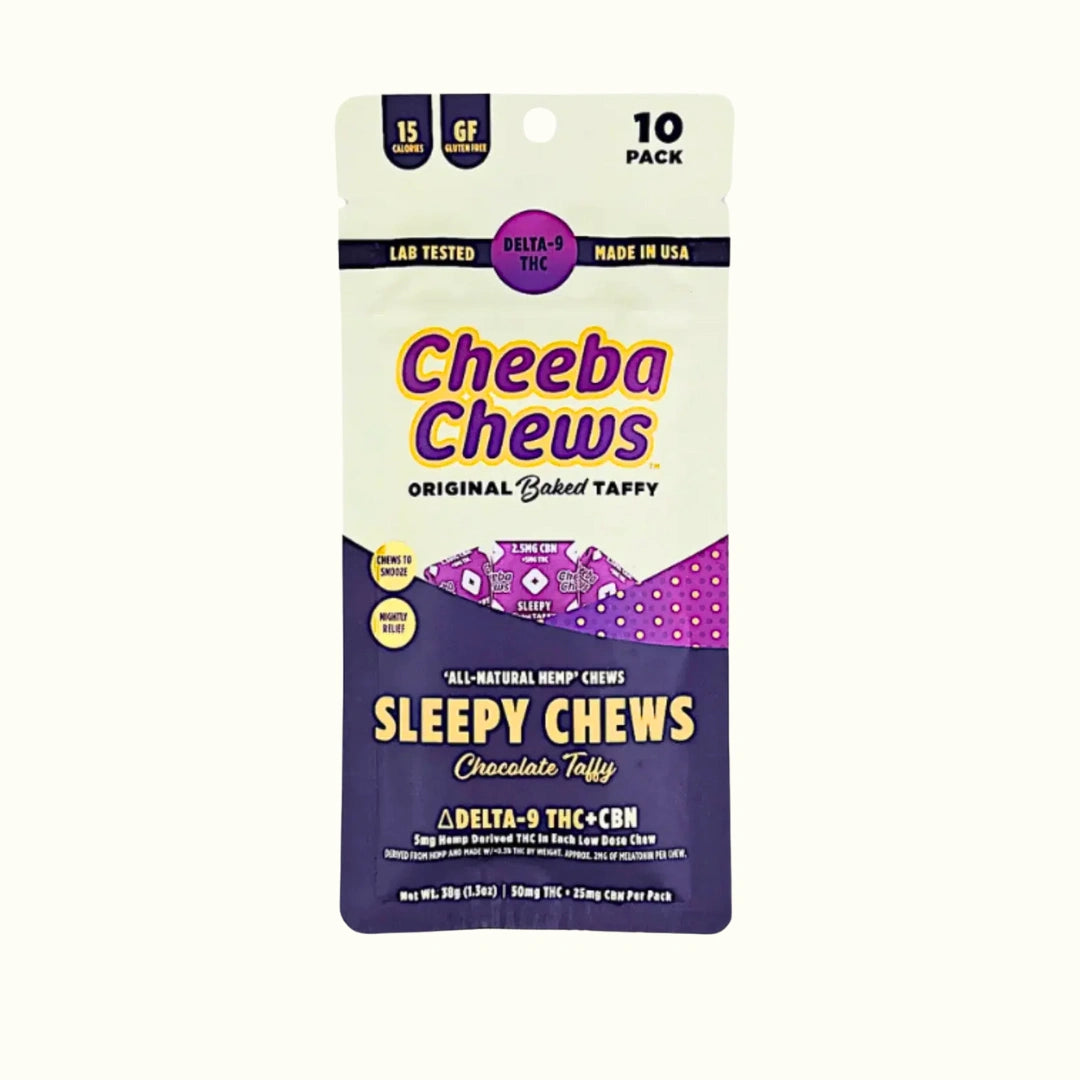 Cheeba Chews Dulces con THC Chocolate Tally con Delta 9 + CBN + Melatonina Sleepy Chews