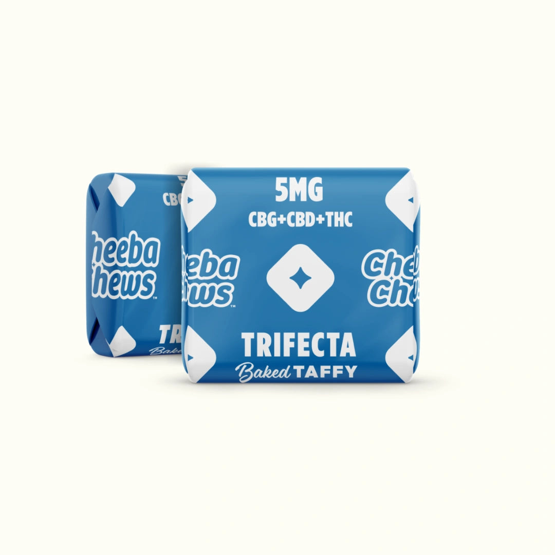 Dulces de caramelo Trifecta con THC Cheeba Chews Delta 9 + CBD + CBG Taffy