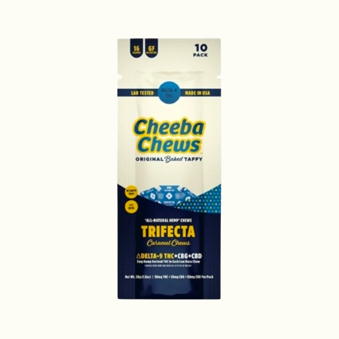 Dulces de caramelo Trifecta con THC Cheeba Chews Delta 9 + CBD + CBG 20 piezas