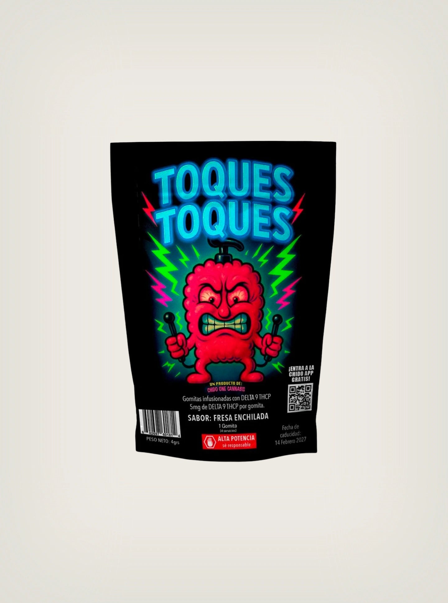 Chido One Gomitas con THCP Toques Toques con cannabidiol sabor fresa enchilada