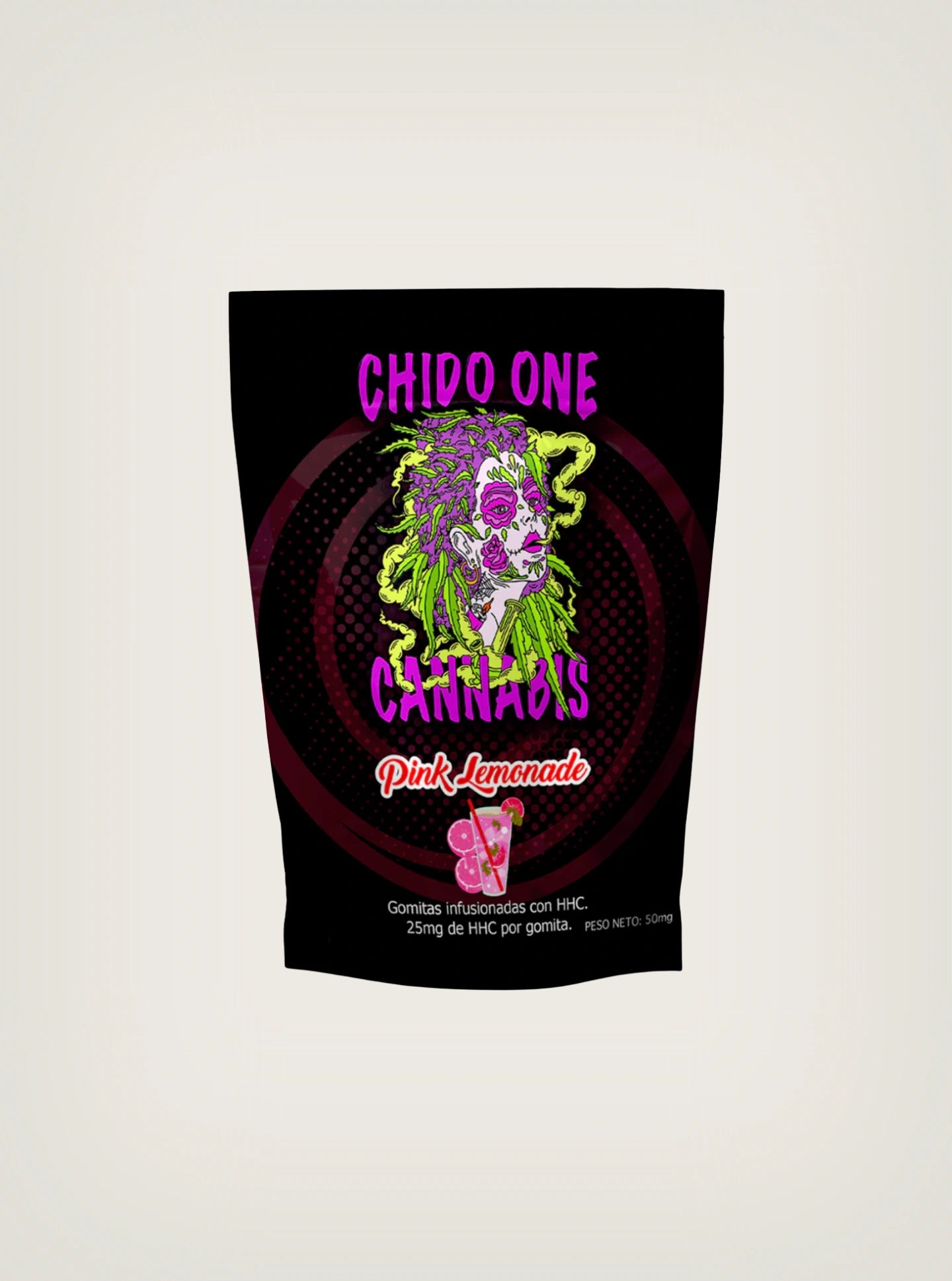 Chido One Cannabis Gomitas con THC de HHC Sabor Pink Lemonade