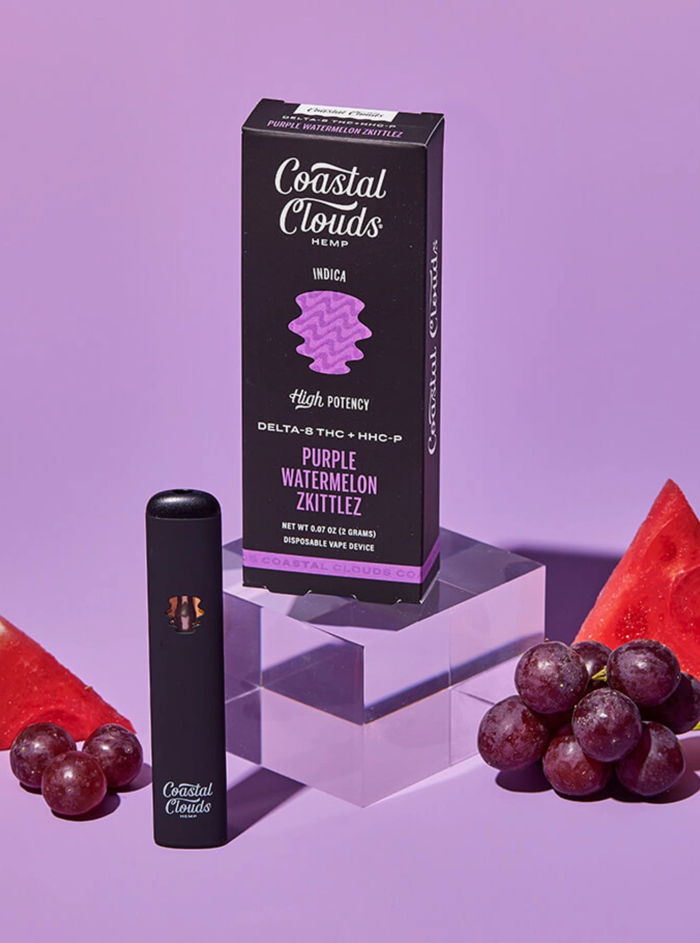Compra Coastal Clouds Plumas de Wax Desechables Delta 8 + HHC 2g con cannabidiol sabor Purple Watermelon Zkittlez Indica