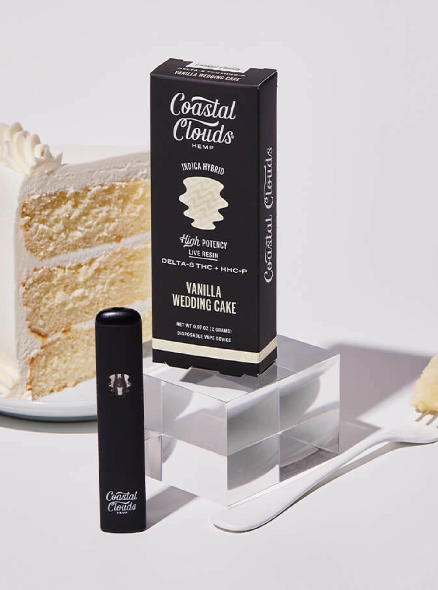 Compra Coastal Clouds Plumas de Wax Desechables Delta 8 + HHC 2g con cannabidiol sabor Vanilla Wedding Cake Indica