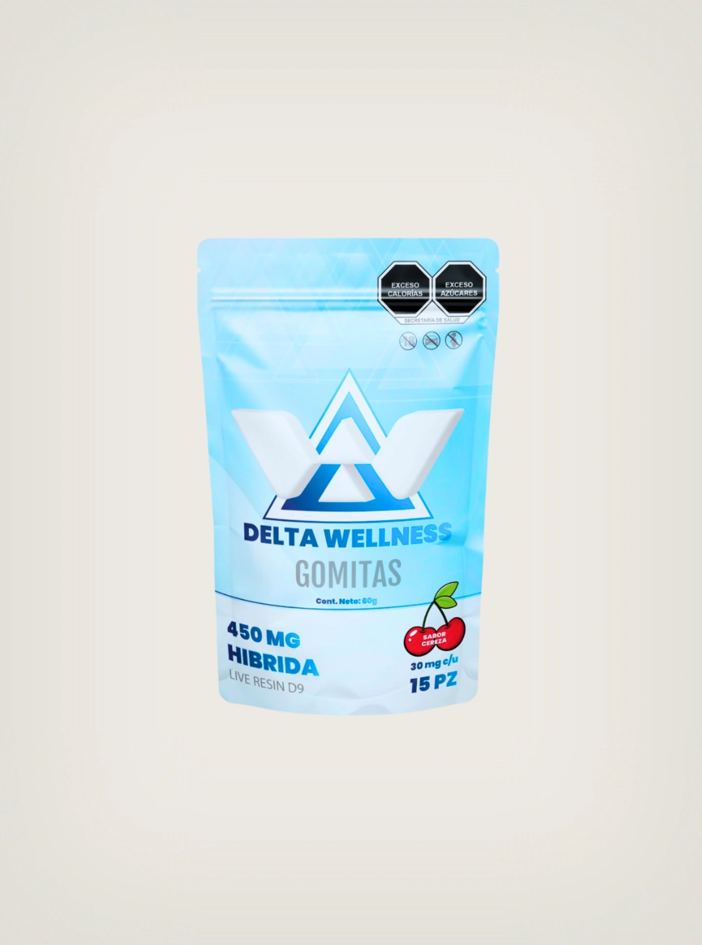 Delta Wellness Gomitas con THC Delta 9 15 piezas Cereza