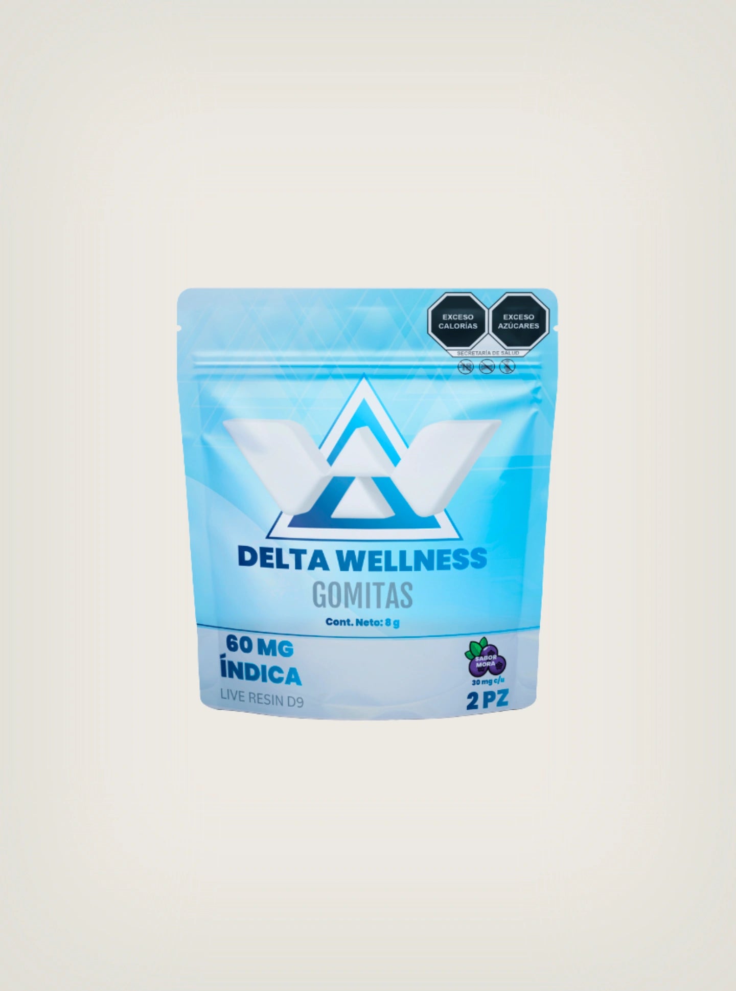 Delta Wellness Gomitas con THC Delta 9 2 piezas Mora