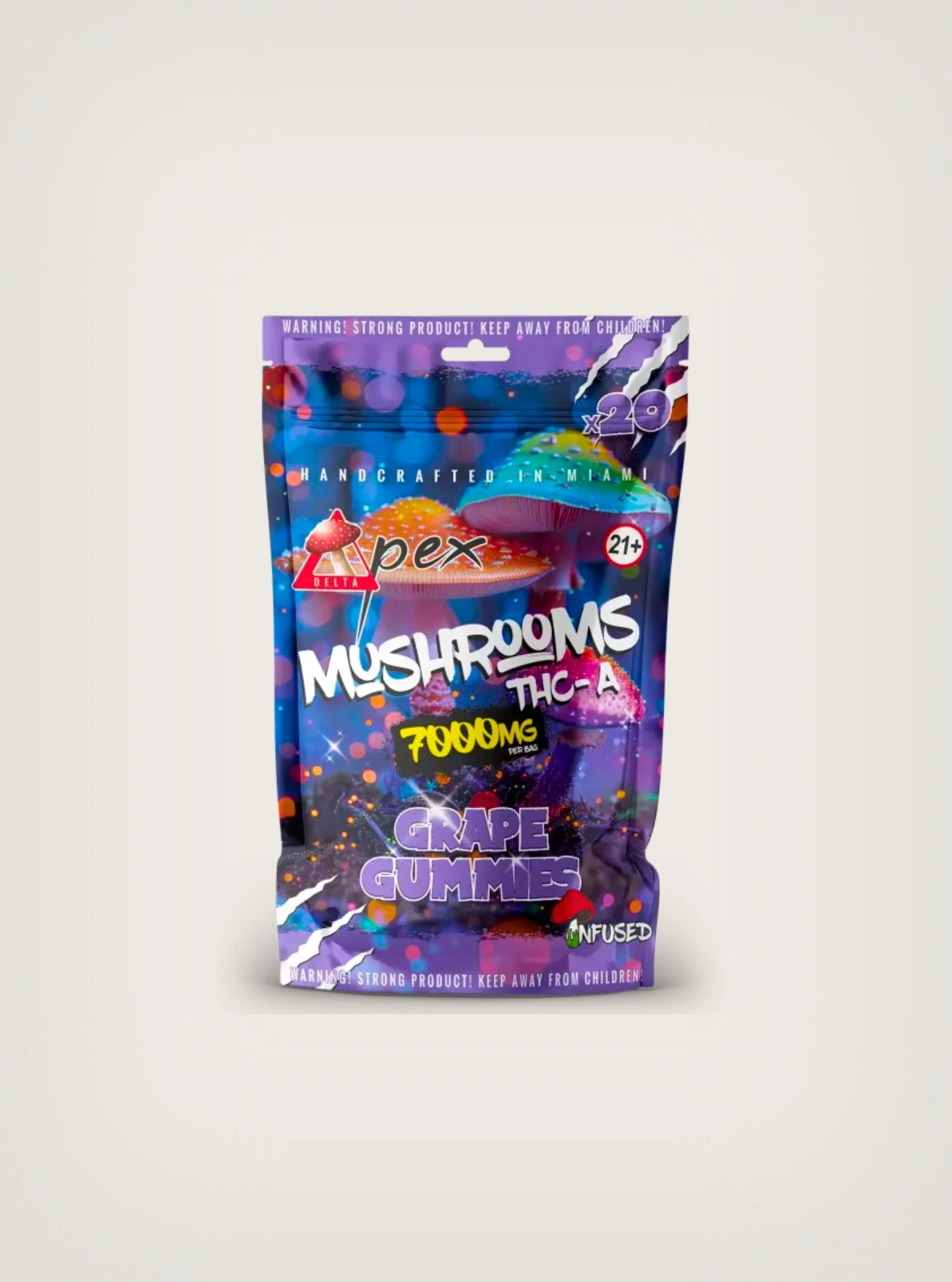 Delta Pex Gomitas Mágicas con THC y Magic Mushrooms Grape Gummies