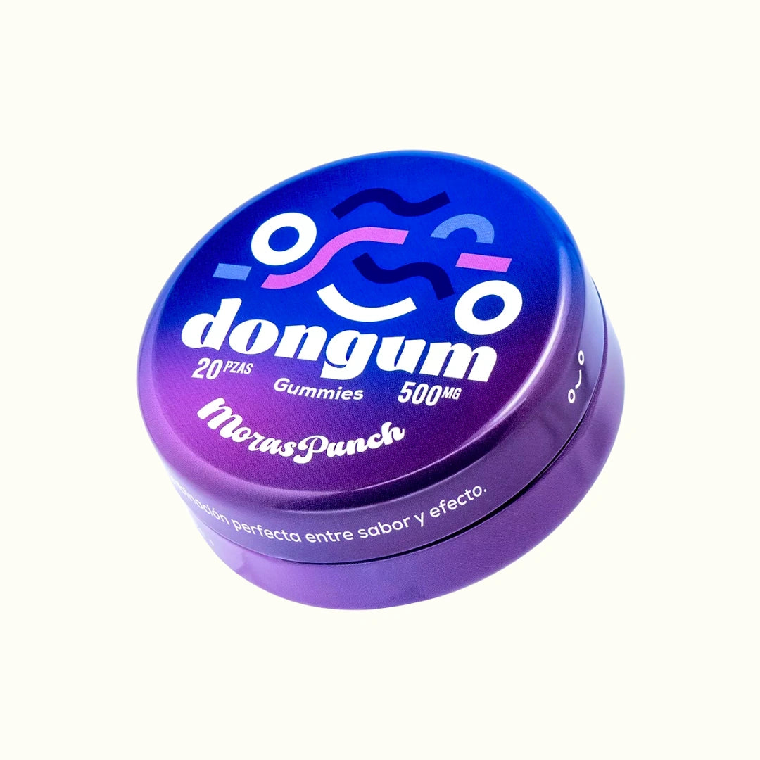 Dongum gomitas con THC Delta 8 500mg 20 piezas sabor moras punch