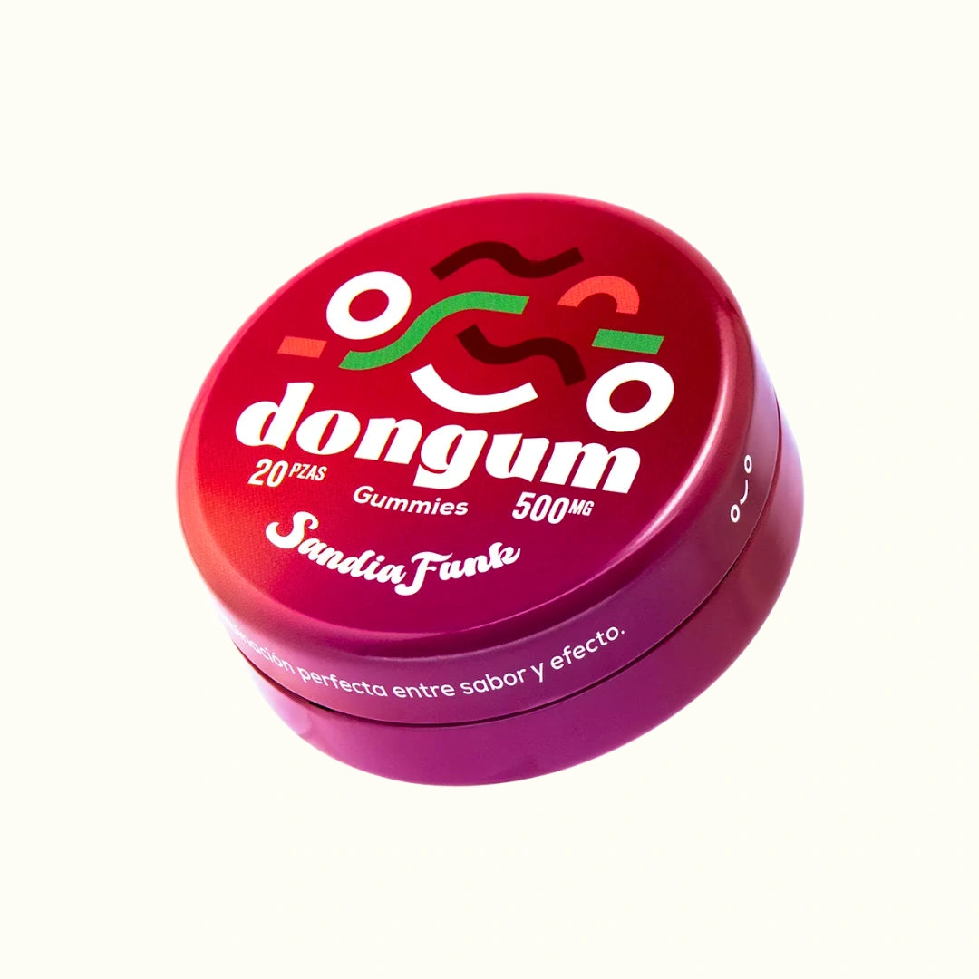Dongum gomitas con THC Delta 8 500mg 20 piezas sabor sandía funk