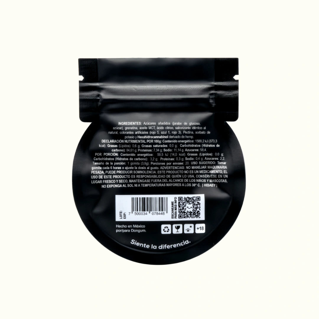 Gomitas de THC con HHC HiBaby de Don Gum 50mg/pza 5 piezas