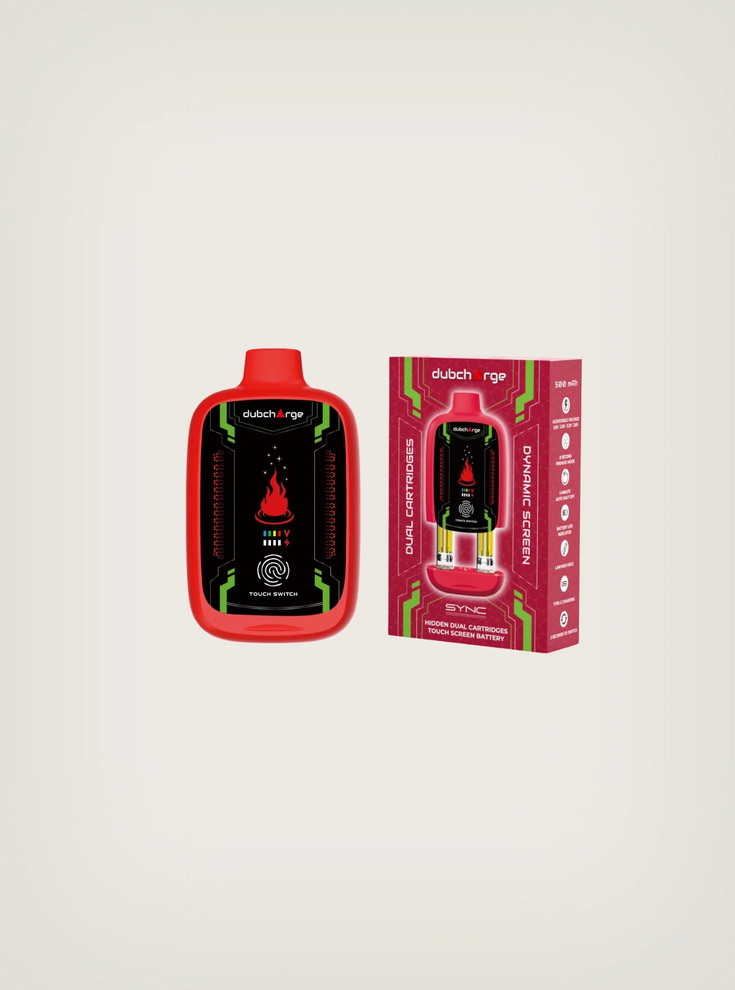 Batería para wax con doble cartucho, batería 510, pila wax color rojo