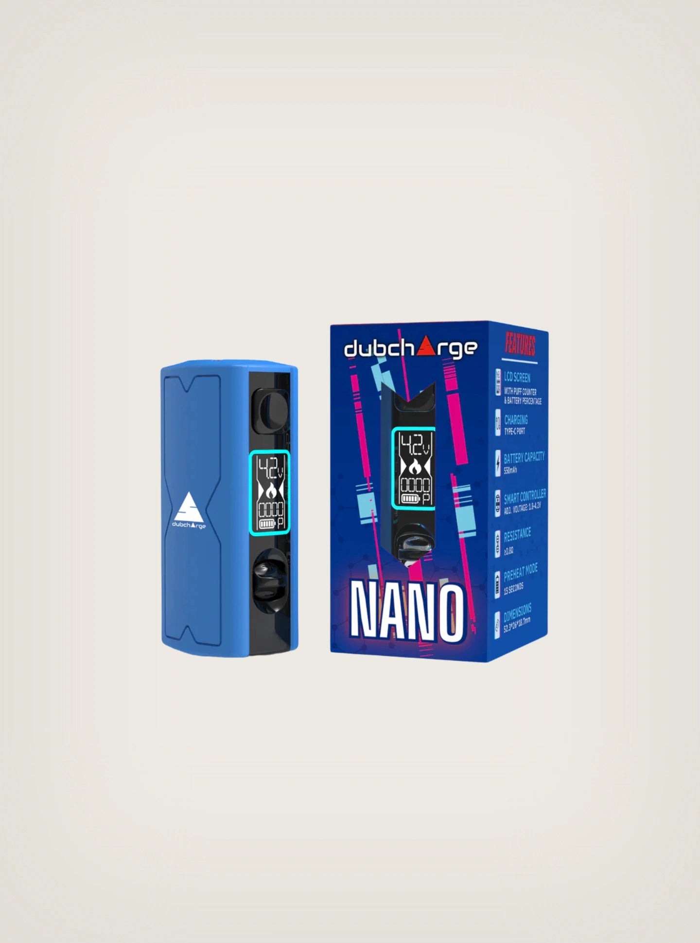 Batería para wax, pila wax nano marca Dubcharge, batería 510 color azúl