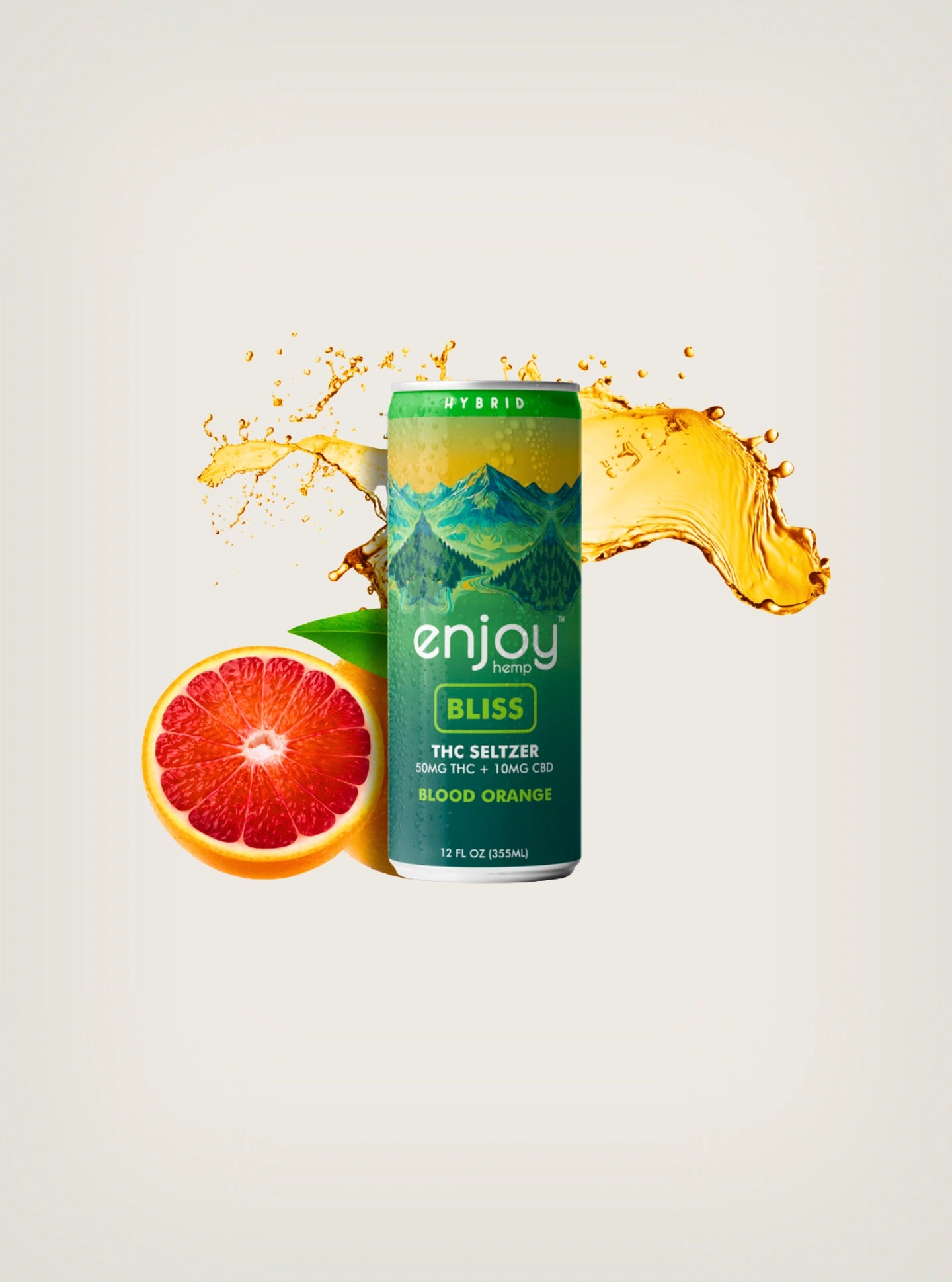 Enjoy Hemp Cannabis Soda con 50mg THC + CBD, THC Seltzer Blood Orange Bliss Hybrid