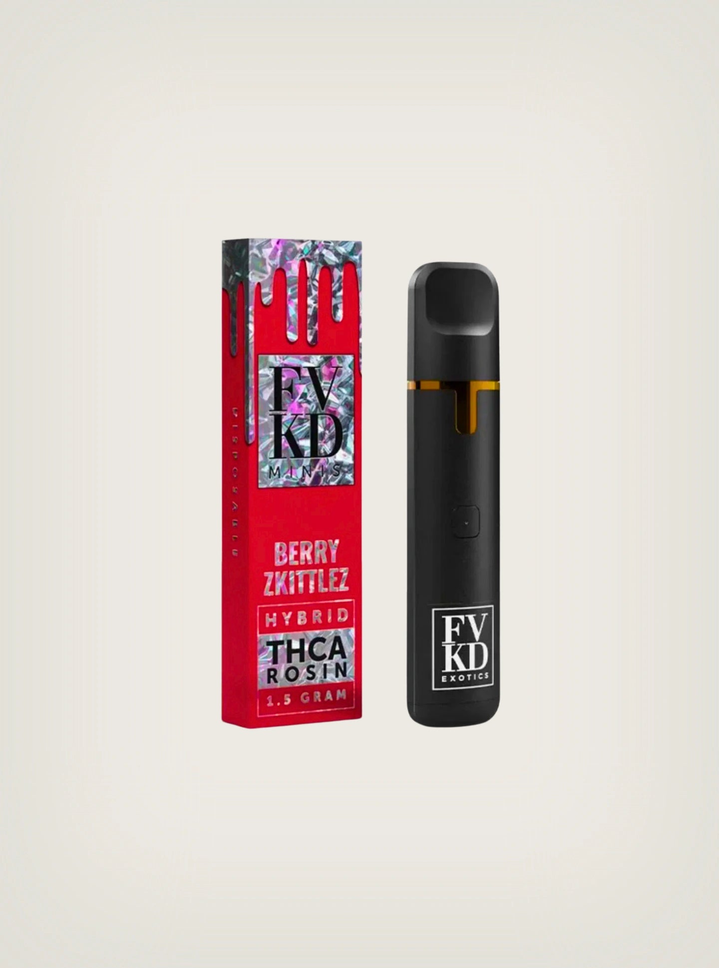 Compra FVKD plumas de wax THCA Live Rosin de 1.5 gramos sabor berry zkitlez hybrid