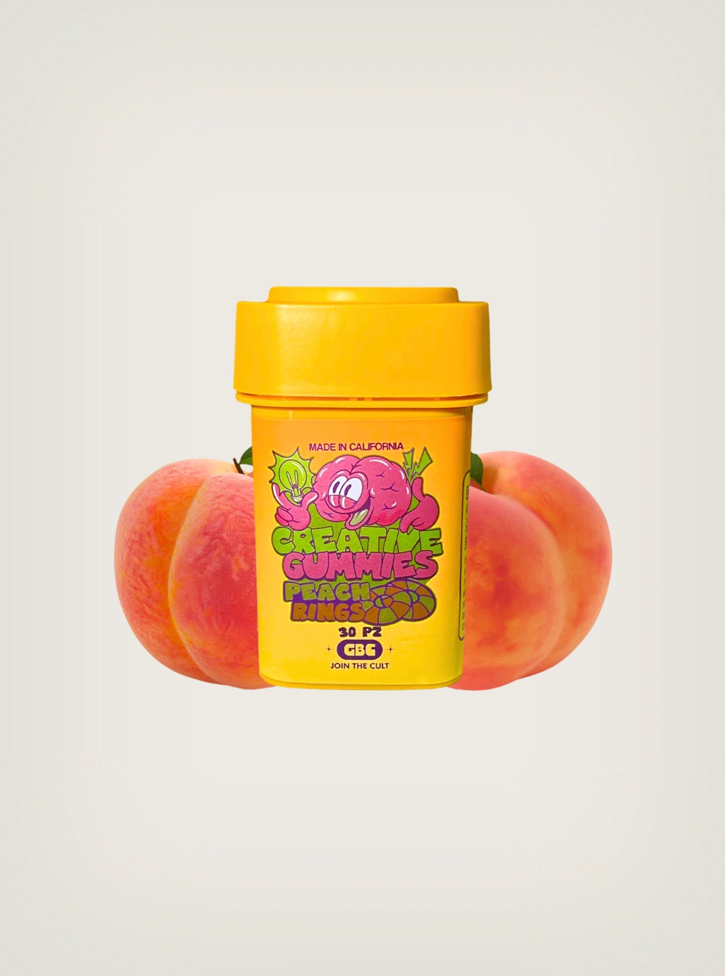 God's Beard Cult gomitas con THC Delta 8, HHC y THCO de 15 hasta 20mg por gomita y 15 a 30 gomitas sabor Peach Rings