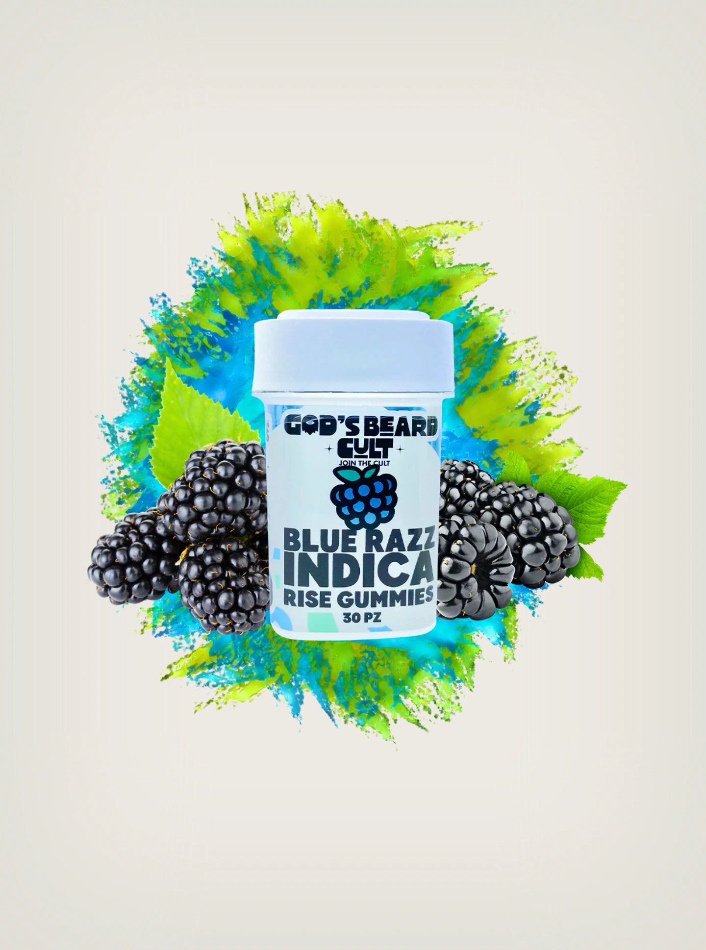God's Beard Cult Gomitas con THC Delta 9 Gomitas mágicas Blue Razz Indica