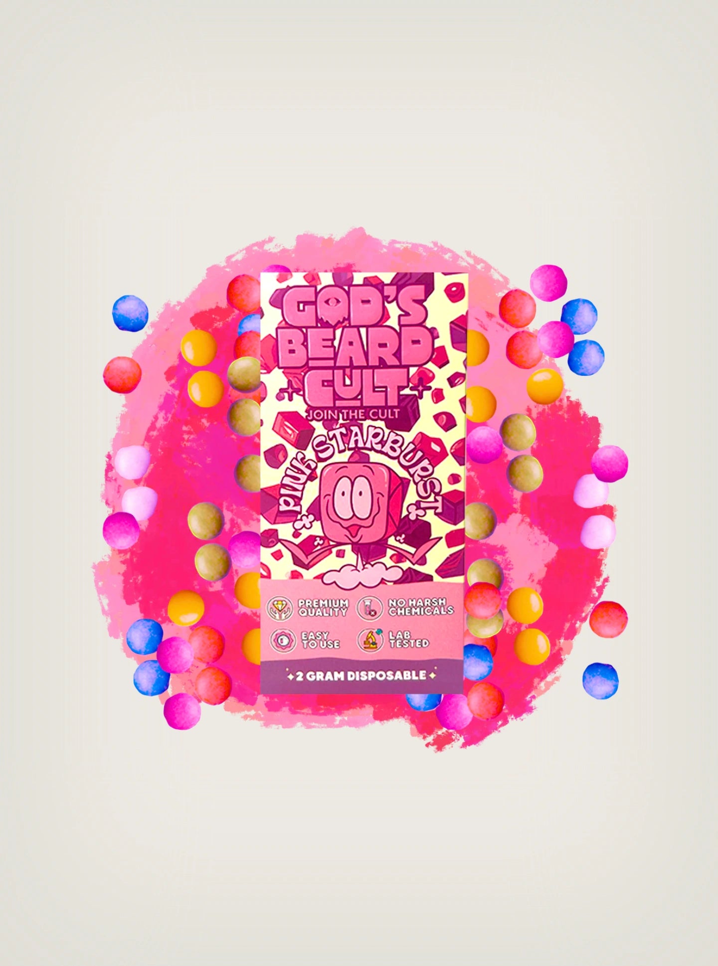 Compra en Splift Plumas de Wax Liquid Diamonds Live Resin marca God's Beard Cult sabor Pink Starburst