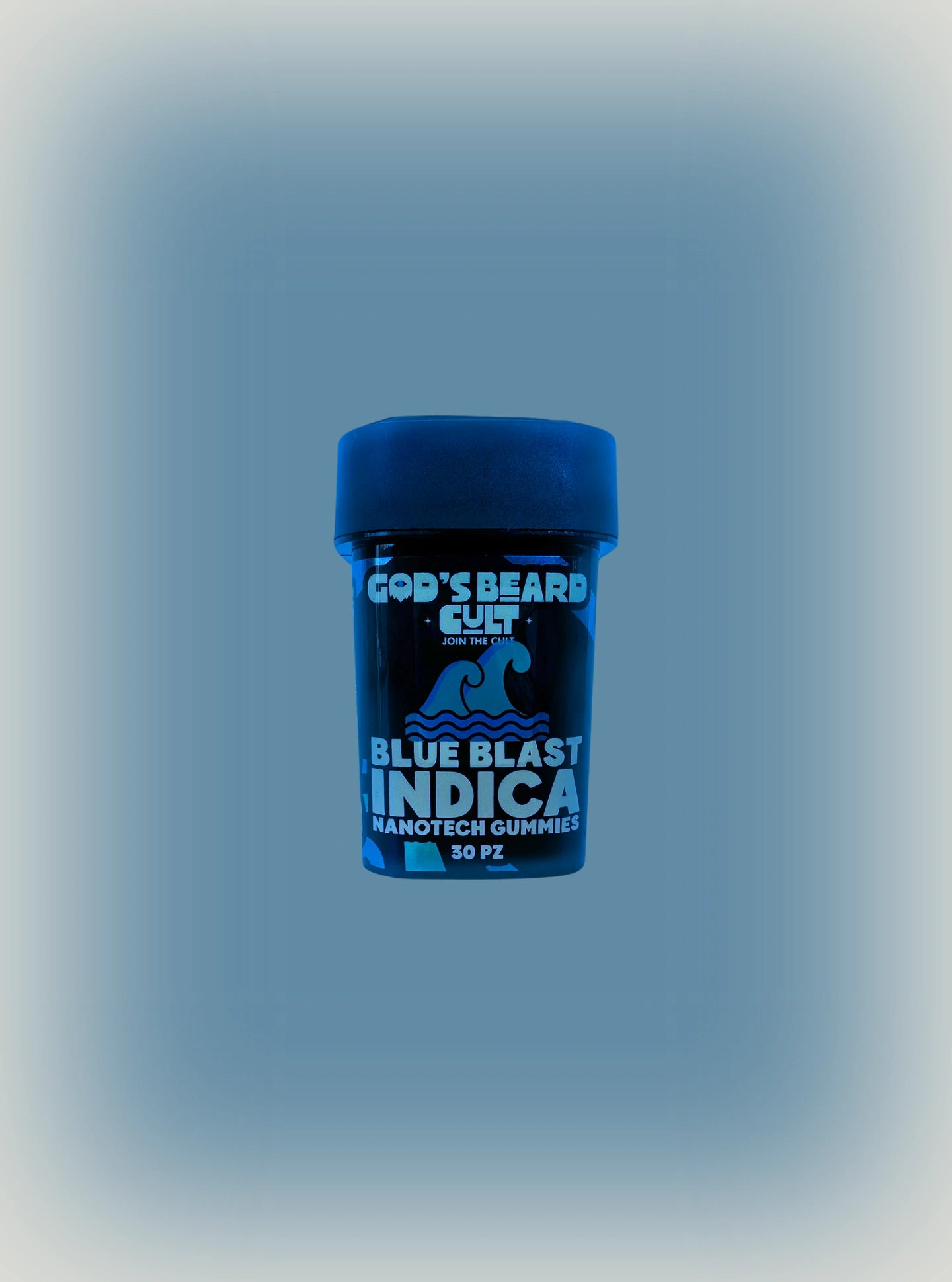 Gomitas de THC God's Beard Cult gomitas con delta 9 THC Nanotech Sabor Blue Cast Indica